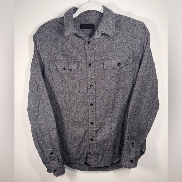 Krew Mens Charcoal Grey Button-Up Collared Long Sleeve Shirt size Small - Picture 16 of 16